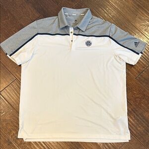 Adidas Men's Polo Shirt in White and Gray